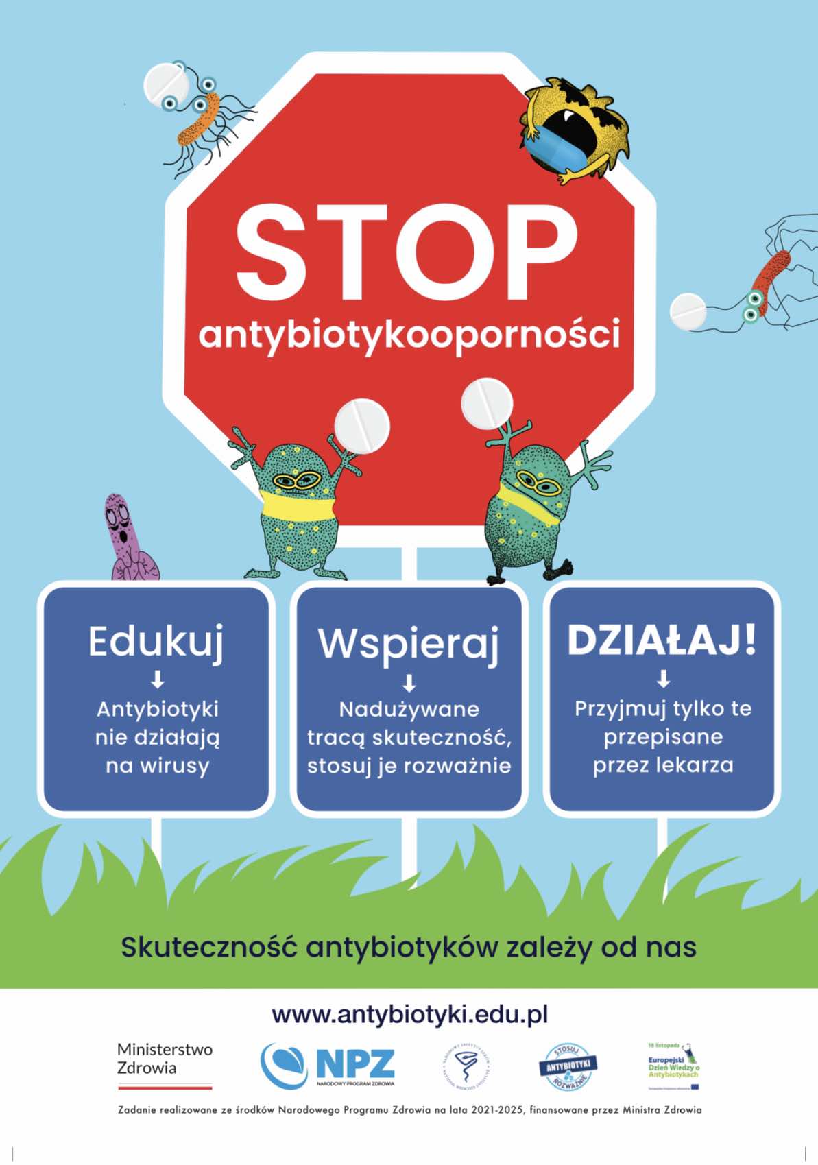 plakat dotyczący informacji o antybiotykach